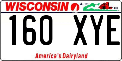 WI license plate 160XYE