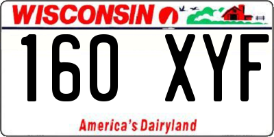 WI license plate 160XYF