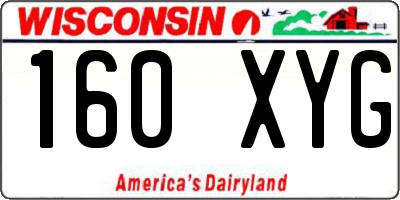 WI license plate 160XYG