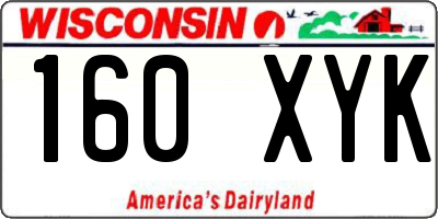 WI license plate 160XYK