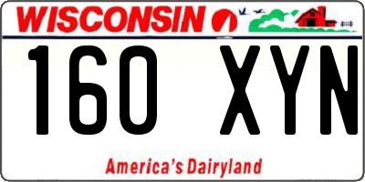 WI license plate 160XYN