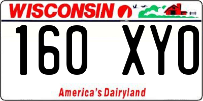 WI license plate 160XYO