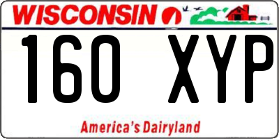 WI license plate 160XYP