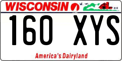 WI license plate 160XYS