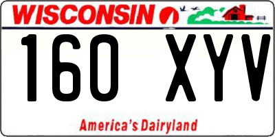 WI license plate 160XYV