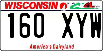WI license plate 160XYW