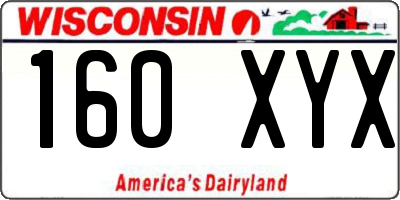 WI license plate 160XYX