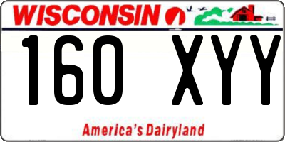 WI license plate 160XYY