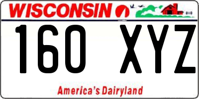 WI license plate 160XYZ