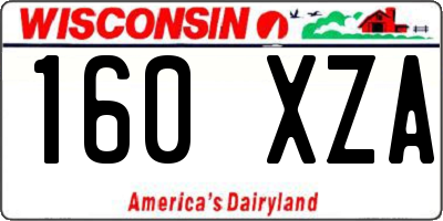 WI license plate 160XZA