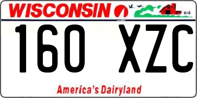 WI license plate 160XZC