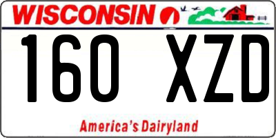 WI license plate 160XZD