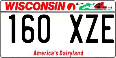 WI license plate 160XZE