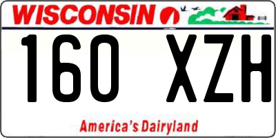 WI license plate 160XZH