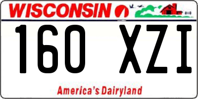 WI license plate 160XZI