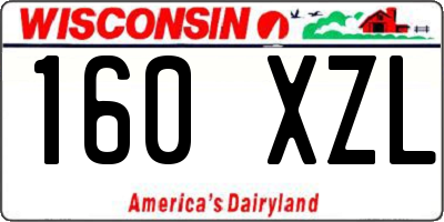 WI license plate 160XZL