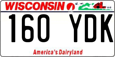 WI license plate 160YDK