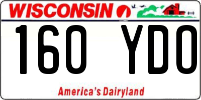 WI license plate 160YDO