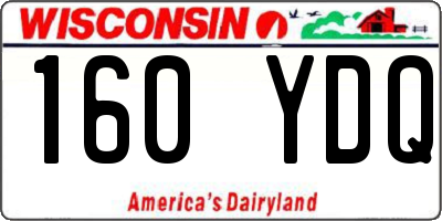 WI license plate 160YDQ