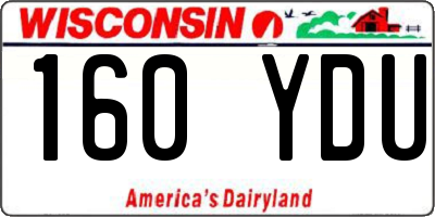 WI license plate 160YDU