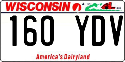 WI license plate 160YDV