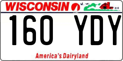 WI license plate 160YDY