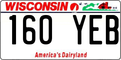 WI license plate 160YEB