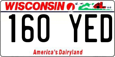 WI license plate 160YED