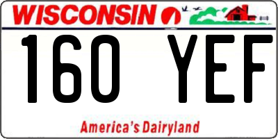 WI license plate 160YEF