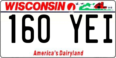 WI license plate 160YEI