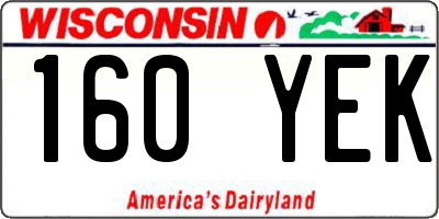 WI license plate 160YEK