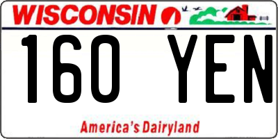 WI license plate 160YEN
