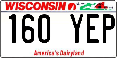 WI license plate 160YEP
