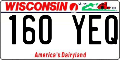 WI license plate 160YEQ