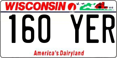 WI license plate 160YER