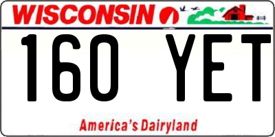 WI license plate 160YET