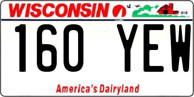 WI license plate 160YEW