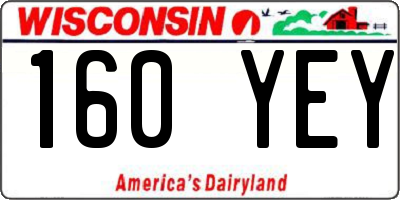 WI license plate 160YEY