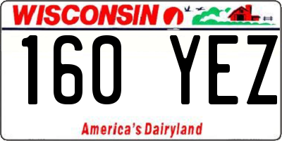 WI license plate 160YEZ