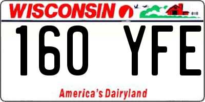 WI license plate 160YFE