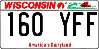 WI license plate 160YFF