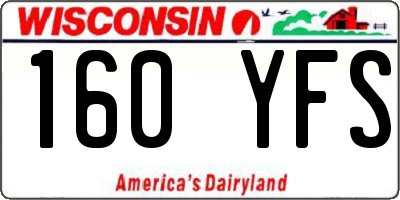 WI license plate 160YFS
