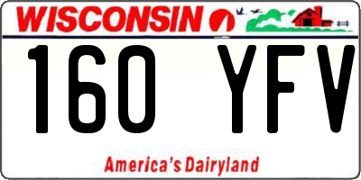 WI license plate 160YFV