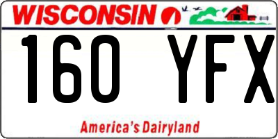 WI license plate 160YFX