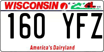 WI license plate 160YFZ