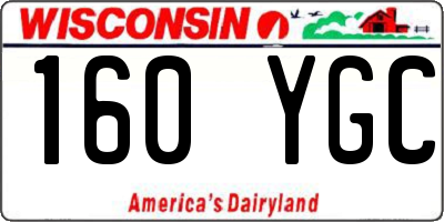 WI license plate 160YGC