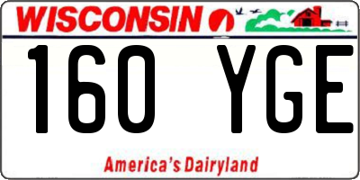 WI license plate 160YGE