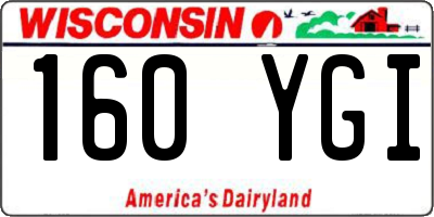 WI license plate 160YGI