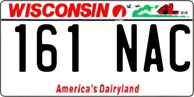 WI license plate 161NAC