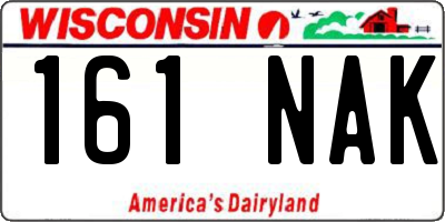 WI license plate 161NAK